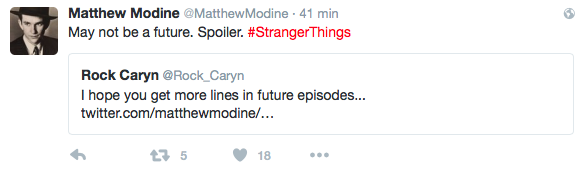 Matthew Modine et Twitter